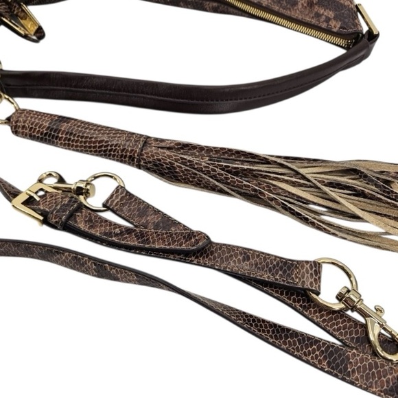 G.I.LI. Got It Love It Animal Print Slouchy Python Brown Black HOBO Tote Bag - Picture 8 of 11